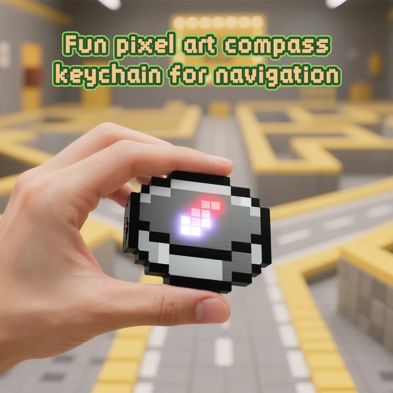 Pixel LED Compass Keychain