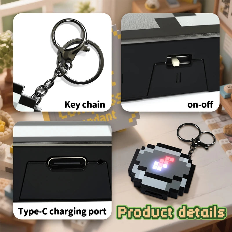 Pixel LED Compass Keychain
